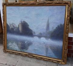 Huge Antique Omer Coppens French Seascape Oil Painting - 3909592