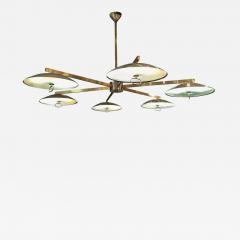 Huge Brass and Glass Chandelier - 1091632