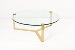 Huge Brass and Glass Coffee Table 1970s - 2224899