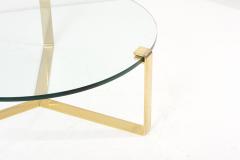 Huge Brass and Glass Coffee Table 1970s - 2224900
