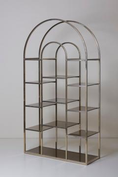 Huge Brass and Tinted Glass Bookshelf or tag re by Romeo Rega - 701091