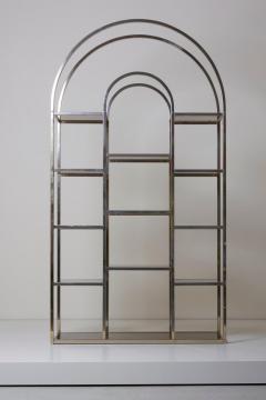 Huge Brass and Tinted Glass Bookshelf or tag re by Romeo Rega - 701092