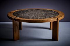 Huge Brutalist coffee Table with Slate top France 1960s - 3576308