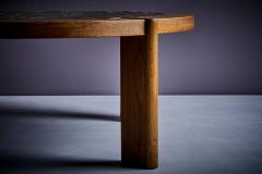 Huge Brutalist coffee Table with Slate top France 1960s - 3576313