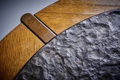 Huge Brutalist coffee Table with Slate top France 1960s - 3576314