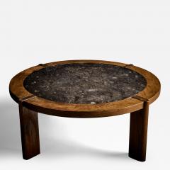 Huge Brutalist coffee Table with Slate top France 1960s - 3591066