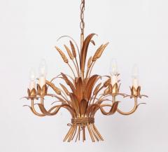 Huge Chanel Style Florentine Chandelier Brass with Gold Finish Italy 1970s - 545352