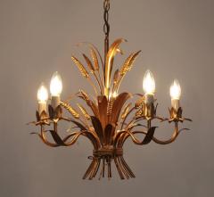 Huge Chanel Style Florentine Chandelier Brass with Gold Finish Italy 1970s - 545354