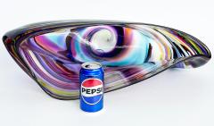 Huge David Goldhagen Huge David Goldhagen Hand blown Art Glass Centerpiece Bowl Signed Dated 3 2003 - 4371992