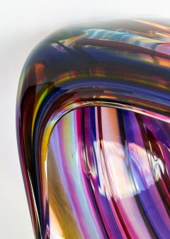 Huge David Goldhagen Huge David Goldhagen Hand blown Art Glass Centerpiece Bowl Signed Dated 3 2003 - 4371993