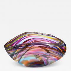 Huge David Goldhagen Huge David Goldhagen Hand blown Art Glass Centerpiece Bowl Signed Dated 3 2003 - 4372269