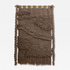 Huge Hand Woven Wool Wall Tapestry in Chocolate Charcoal Tone - 4745786