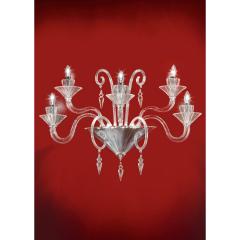 Huge Imperial Trasparent Rigadin Murano Glass Wall Sconce - 4566966