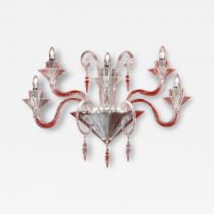 Huge Imperial Trasparent Rigadin Murano Glass Wall Sconce - 4592771