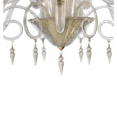 Huge Imperial Trasparent and Gold Rigadin Murano Glass Chandelier - 4592360