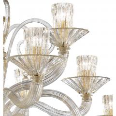 Huge Imperial Trasparent and Gold Rigadin Murano Glass Chandelier - 4592363