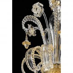 Huge Imperial Venetian Rigadin Murano Glass Chandelier With Gold Trimming - 4592152