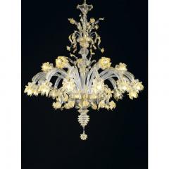 Huge Luxury Italian Chandelier With Flowers and Leaves Murano Glass - 4592203