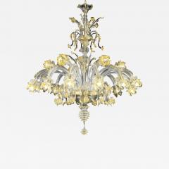 Huge Luxury Italian Chandelier With Flowers and Leaves Murano Glass - 4592718