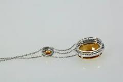 Huge Maderia Mixed Cut Citrine 20 Plus Carat Diamond Surround - 3451574