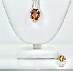 Huge Maderia Mixed Cut Citrine 20 Plus Carat Diamond Surround - 3461866