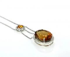 Huge Maderia Mixed Cut Citrine 20 Plus Carat Diamond Surround - 3461877