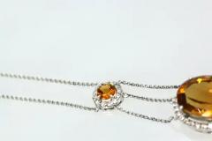 Huge Maderia Mixed Cut Citrine 20 Plus Carat Diamond Surround - 3461878