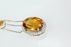 Huge Maderia Mixed Cut Citrine 20 Plus Carat Diamond Surround - 3461880