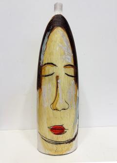Huge Mexican Artist Yuri Zatarain Face Vase Painted on Both Sides Oleo Series - 4605974