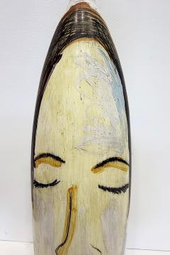 Huge Mexican Artist Yuri Zatarain Face Vase Painted on Both Sides Oleo Series - 4605981