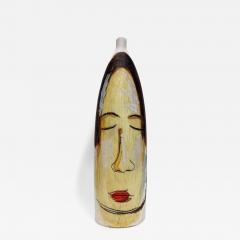 Huge Mexican Artist Yuri Zatarain Face Vase Painted on Both Sides Oleo Series - 4606013