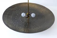 Huge Mid Century Modern Perforated Brass Chandelier Pendant Lamp 1950s Germany - 1890137