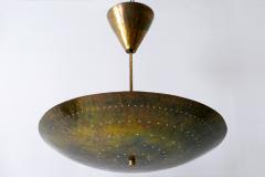 Huge Mid Century Modern Perforated Brass Chandelier Pendant Lamp 1950s Germany - 1890138