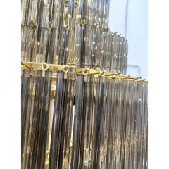 Huge Murano Glass Chandelier Quadriedro Fum Gold Twister - 4492995