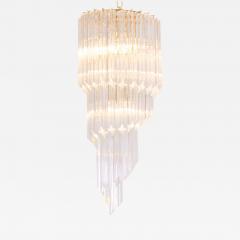 Huge Murano Glass Quadriedri Spiral Chandelier with Gold Plated Fixture - 549200