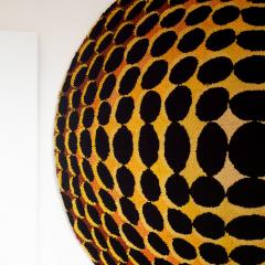 Huge Optical Art Woven Wall Sculpture Panel Rug 1970s - 3092943