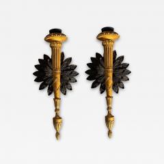 Huge Pair of 19th C Style Giltwood Torchieres Wall Sconces - 4559248