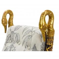 Huge Palace Throne Arm Chair W Carved Swan Head Finials - 4795155