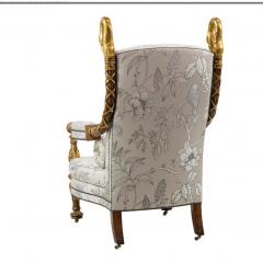 Huge Palace Throne Arm Chair W Carved Swan Head Finials - 4795157