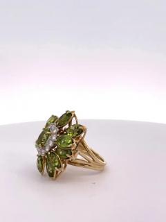 Huge Peridot Diamond Glamour Ring 14K - 3462109