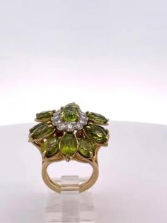 Huge Peridot Diamond Glamour Ring 14K - 3462124