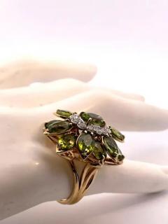 Huge Peridot Diamond Glamour Ring 14K - 3462176