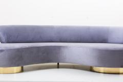 Huge Sculptural Cloud Serpentine Sofa in Grey Velvet - 1047773