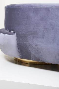 Huge Sculptural Cloud Serpentine Sofa in Grey Velvet - 1047776