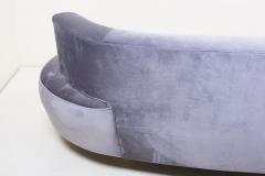 Huge Sculptural Cloud Serpentine Sofa in Grey Velvet - 1047777