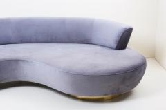 Huge Sculptural Cloud Serpentine Sofa in Grey Velvet - 1047778