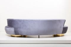 Huge Sculptural Cloud Serpentine Sofa in Grey Velvet - 1047779