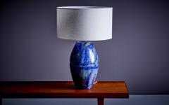 Huge Table Lamp in Blue Ceramic France 1960s - 3223034