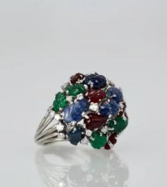 Huge Tutti Frutti 18K Ring Emeralds Rubies Sapphires and Diamonds - 3455215