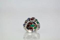 Huge Tutti Frutti 18K Ring Emeralds Rubies Sapphires and Diamonds - 3455310